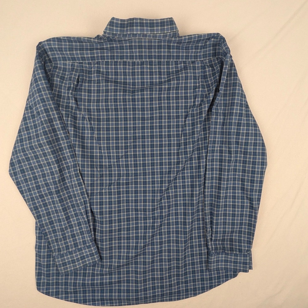 LL Bean Mens XL Blue Plaid Button Down Shirt Slightly Fitted Cotton 287889 - Picture 4 of 10